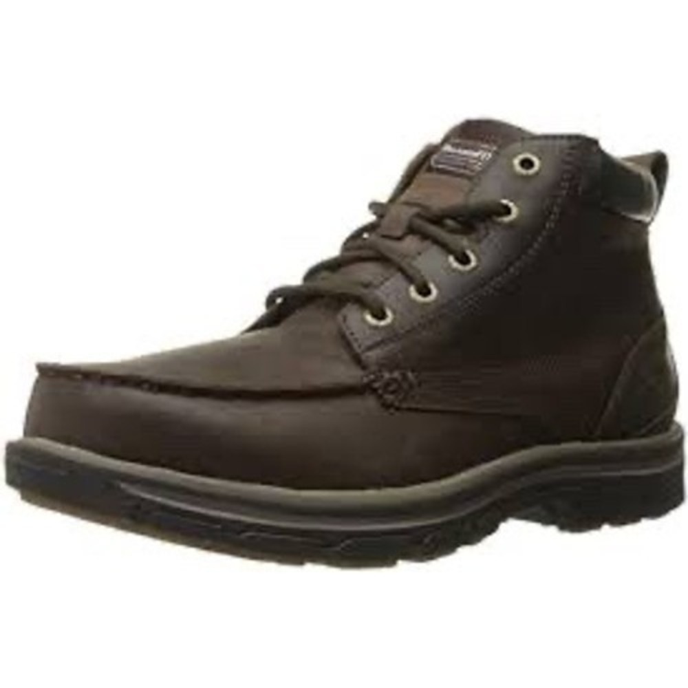 Skechers segment barillo lace up boots brown leather mens size 14 comfort basics